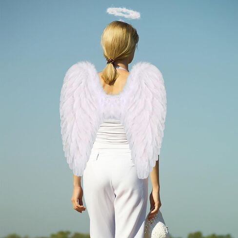 Angel Wings for Adult Feather Angel Costume for Women Halloween Costume in Kuwait