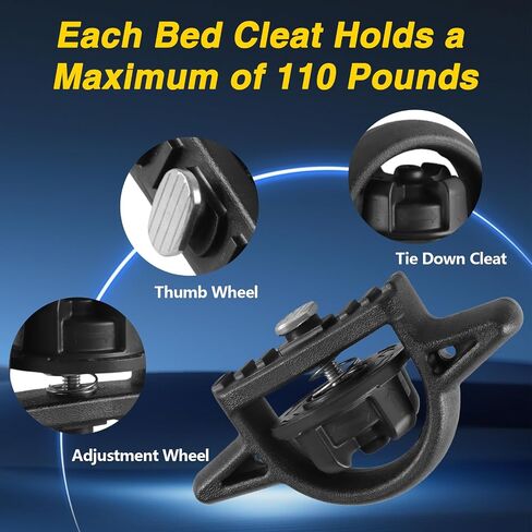4PCS Tie Down Bed Cleats Compatible with Toyota Tacoma 2005-2024 & Tundra 2007-2024 Truck Deck Rail System Replace#: PT278-35160 PT278-35112 PT278-0C010 PT278-35111 in Saudi Arabia
