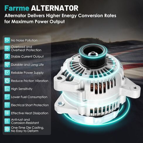 11402 Car Alternator 12V 100 Amp, 6-Groove Pulley Fit for Camry 2012-2015, for RAV4 2009-2012, tC 2011-2016 L4 2.5L Automotive Replacement Alternators 12946, VND0512, AND0512, 400-52452R in Saudi Arabia