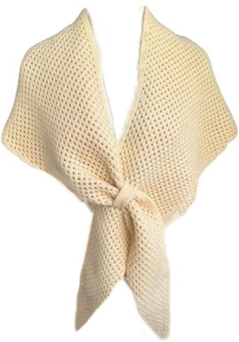 2025 Hollow Knit Triangle Shawl Wrap for Women Corn Stitch Wool Scarf Warm Shoulder Cover-up for Fall Winter in Kuwait