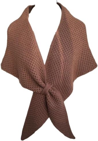 2025 Hollow Knit Triangle Shawl Wrap for Women Corn Stitch Wool Scarf Warm Shoulder Cover-up for Fall Winter in Kuwait