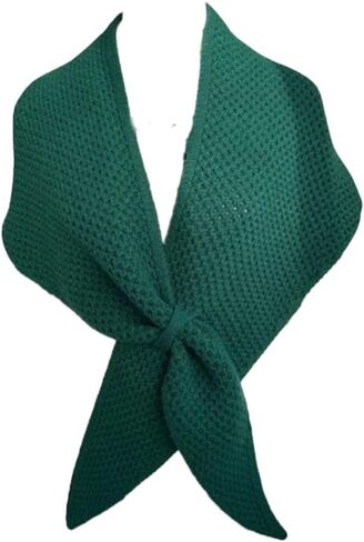2025 Hollow Knit Triangle Shawl Wrap for Women Corn Stitch Wool Scarf Warm Shoulder Cover-up for Fall Winter in Kuwait