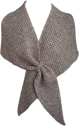 2025 Hollow Knit Triangle Shawl Wrap for Women Corn Stitch Wool Scarf Warm Shoulder Cover-up for Fall Winter in Kuwait