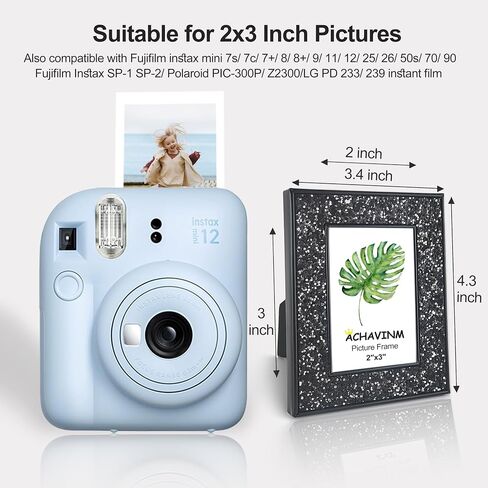 Polaroid Frame, 2x3 Picture Frame for Fujifilm Instax Film & Polaroid Film, Small Glass Frame, Glitter Mini Photo Frames for Tabletop, Great gift for Thanksgiving Christmas (Gold, 4 Pack) in Saudi Arabia