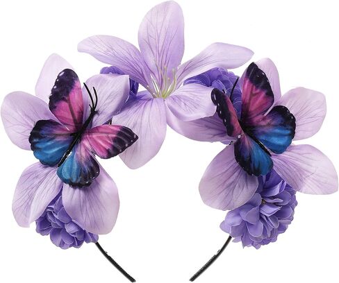 Coucoland Flower Headband for Women - Butterfly Monarch Tea Party Kentucky Fascinators Hat Halloween Costume Headpiece in Saudi Arabia