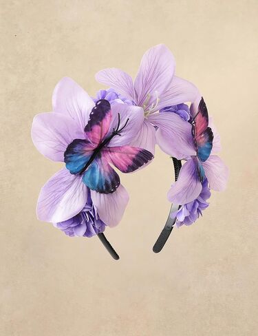 Coucoland Flower Headband for Women - Butterfly Monarch Tea Party Kentucky Fascinators Hat Halloween Costume Headpiece in Saudi Arabia
