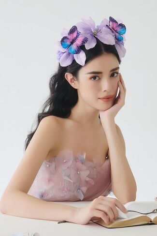 Coucoland Flower Headband for Women - Butterfly Monarch Tea Party Kentucky Fascinators Hat Halloween Costume Headpiece in Saudi Arabia