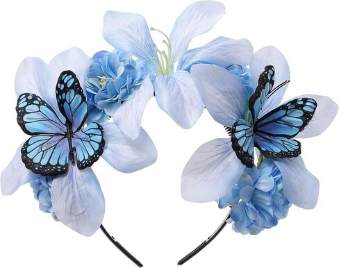 Coucoland Flower Headband for Women - Butterfly Monarch Tea Party Kentucky Fascinators Hat Halloween Costume Headpiece in Saudi Arabia