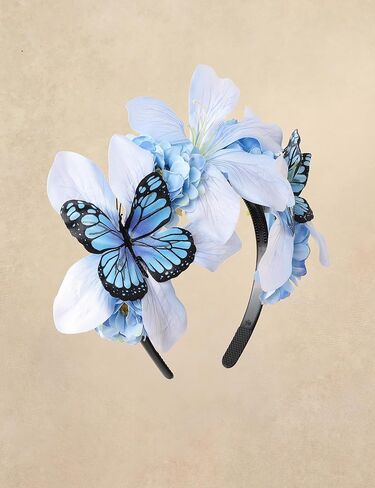Coucoland Flower Headband for Women - Butterfly Monarch Tea Party Kentucky Fascinators Hat Halloween Costume Headpiece in Saudi Arabia