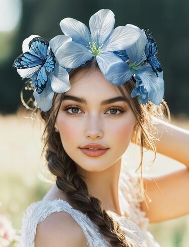 Coucoland Flower Headband for Women - Butterfly Monarch Tea Party Kentucky Fascinators Hat Halloween Costume Headpiece in Saudi Arabia