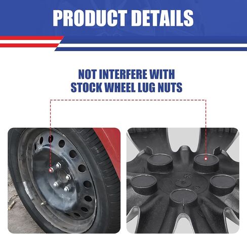16 Inch Hubcaps Set of 4 Matte Black Wheel Rims Cover R16 Hubcap for Toyota Corolla 2014-2016, ABS & PC Material Snap On Installation Wheel Cover Exterior Accessories for Toyota Matrix 2009-2014 in Kuwait