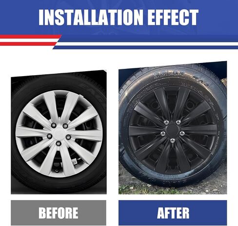 16 Inch Hubcaps Set of 4 Matte Black Wheel Rims Cover R16 Hubcap for Toyota Corolla 2014-2016, ABS & PC Material Snap On Installation Wheel Cover Exterior Accessories for Toyota Matrix 2009-2014 in Kuwait