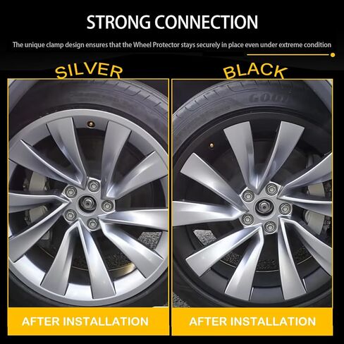 2025 2026 New Rim Protector for Tesla Model Y Juniper 20inch,Cover Curb Rash Wheel Rim Scratch,ABS Rim Guard Covers 4Pcs for Tesla Model Y Exterior Accessories Silver in Saudi Arabia