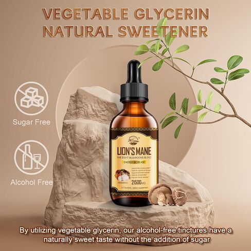 Lions Mane Supplement, Liquid Mushroom Extract Drops, 8 Mushrooms Complex for Cognitive Support and Immunity Boost, Up to 2 Month Supply, Mushroom Supplement with Lion's Mane, Cordyceps, Reishi in Saudi Arabia