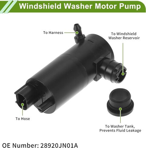 ACROPIX Windshield Washer Pump with Grommet for Nissan Altima 2007-2013 Front Washer Fluid Pump Windshield Wiper Pump No.28920JN01A Black 1 Set in Saudi Arabia
