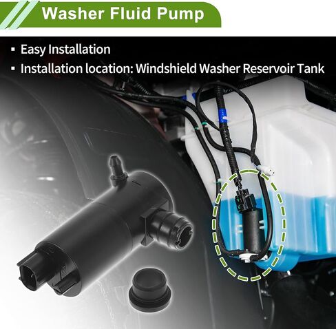 ACROPIX Windshield Washer Pump with Grommet for Nissan Altima 2007-2013 Front Washer Fluid Pump Windshield Wiper Pump No.28920JN01A Black 1 Set in Saudi Arabia