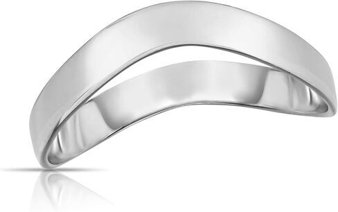 Floreo 10k Yellow or White Gold 2mm High Polish Curved Waved Stackable Thumb Ring in Saudi Arabia