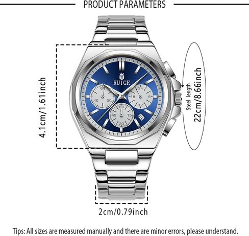 New Multi Functional Men's Quartz Watch with Three Eyes and Six Needles, Fashionable Men's Night Light Waterproof Trendy Watch N19 in Kuwait