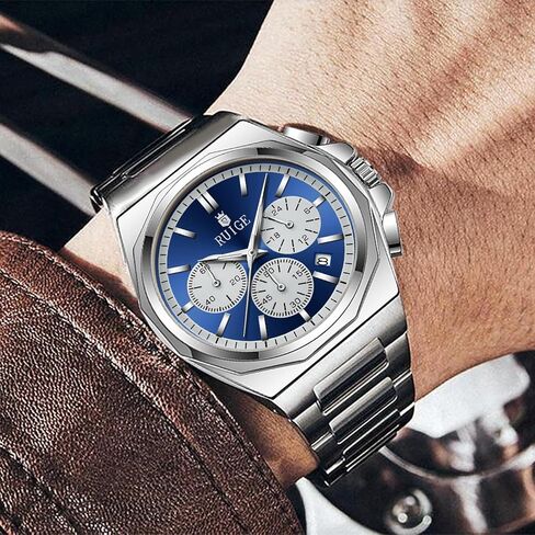 New Multi Functional Men's Quartz Watch with Three Eyes and Six Needles, Fashionable Men's Night Light Waterproof Trendy Watch N19 in Kuwait