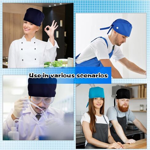 14 Pcs Bouffant Nursing Hats Scrub Caps Adjustable Tie Back Cotton Surgical Caps for Women Men Nurse Doctor, 14 Colors in Saudi Arabia