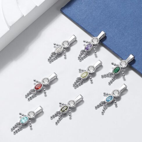 Baby Birthstone Pendant Necklace for Mom by Ginger Lyne - Birth Month Kids - Grandma Family Boy or Girl Charm - Cubic Zirconia CZ Sterling Silver - Box Chain Included in Kuwait