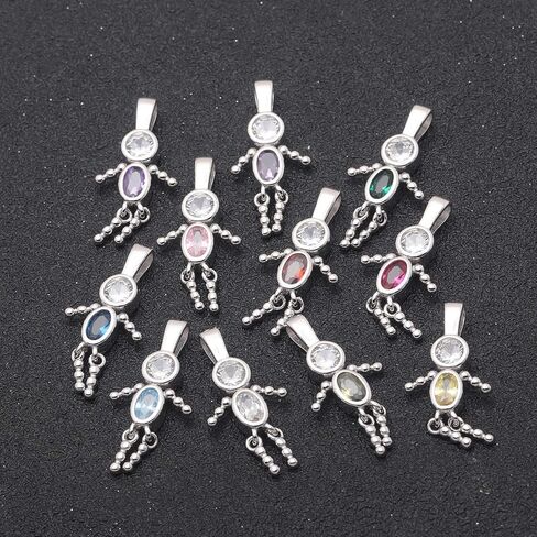 Baby Birthstone Pendant Necklace for Mom by Ginger Lyne - Birth Month Kids - Grandma Family Boy or Girl Charm - Cubic Zirconia CZ Sterling Silver - Box Chain Included in Kuwait