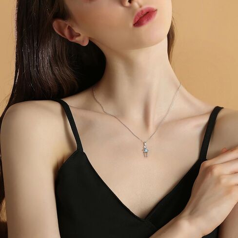 Baby Birthstone Pendant Necklace for Mom by Ginger Lyne - Birth Month Kids - Grandma Family Boy or Girl Charm - Cubic Zirconia CZ Sterling Silver - Box Chain Included in Kuwait