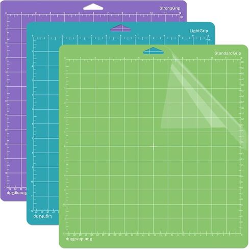 THANMAO LightGrip Cutting Mat 3 Pack, 12"x12" Light Grip Cutting Mats for Cricut Maker 3/Maker/Explore 3/Air 2/Air/One, Replacement Accessories Card, Adhesive Non-Slip Cut Mats, Blue in Saudi Arabia
