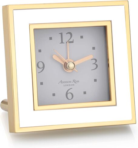 Addison Ross Grey Shagreen Silver-Plated Alarm Clock in Kuwait