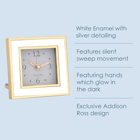 Addison Ross Grey Shagreen Silver-Plated Alarm Clock in Kuwait