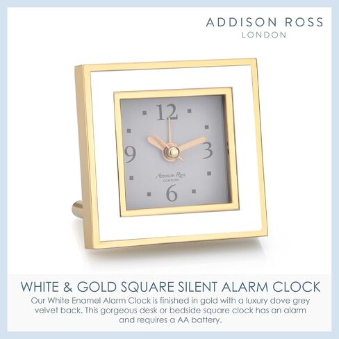 Addison Ross Grey Shagreen Silver-Plated Alarm Clock in Kuwait
