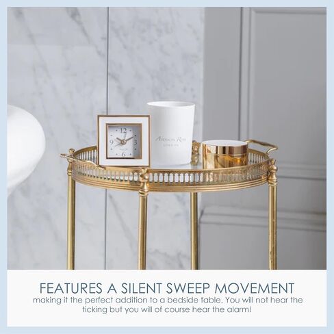 Addison Ross Grey Shagreen Silver-Plated Alarm Clock in Kuwait