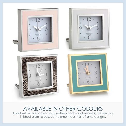 Addison Ross Grey Shagreen Silver-Plated Alarm Clock in Kuwait