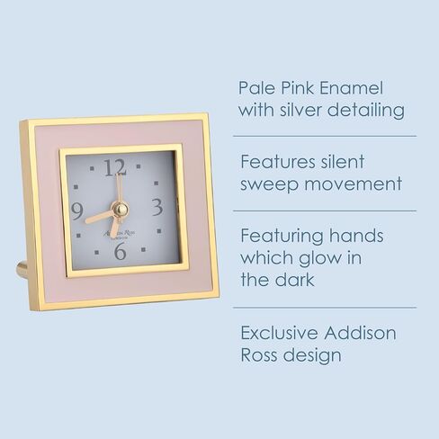 Addison Ross Grey Shagreen Silver-Plated Alarm Clock in Kuwait
