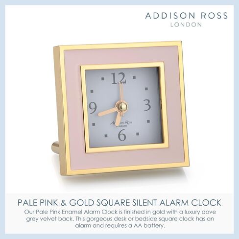 Addison Ross Grey Shagreen Silver-Plated Alarm Clock in Kuwait