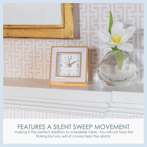 Addison Ross Grey Shagreen Silver-Plated Alarm Clock in Kuwait