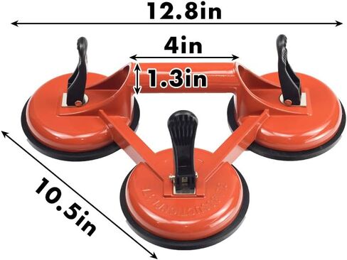 Triple Glass Suction Cups Heavy Duty Aluminum Vacuum Plate Handle Glass Holder Hooks to Lift Large Glass, Tile Suction Cup Lifter, Triple Suction Cups for Moving Glass, Window, Granite in Kuwait
