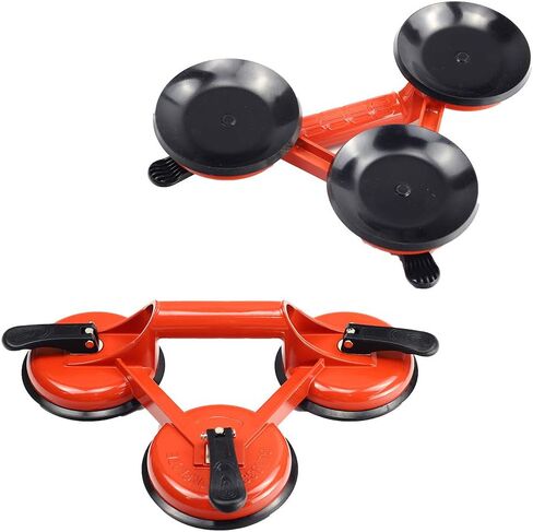 Triple Glass Suction Cups Heavy Duty Aluminum Vacuum Plate Handle Glass Holder Hooks to Lift Large Glass, Tile Suction Cup Lifter, Triple Suction Cups for Moving Glass, Window, Granite in Kuwait