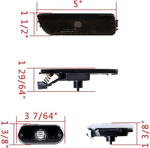 Astra Depot Euro Style Black Base Amber Side Marker Lights Compatible with Fender Bumper Volkswagen 1999-2005 VW Jetta MK4 99-03 Golf MK4 in Saudi Arabia