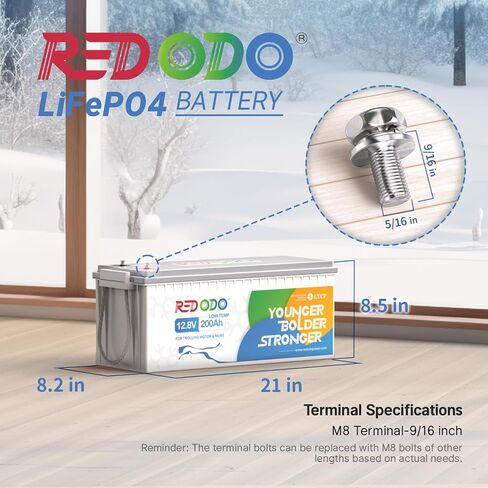 Redodo 12v 165ah LifePo4 بطارية مع Bluetooth ، 165a BMS ، 2112WH ، مجموعة 31 بطارية ليثيوم مع 1.65x أطول ، مثالية للربع البحري ، البحرية ، الطاقة الشمسية in Saudi Arabia