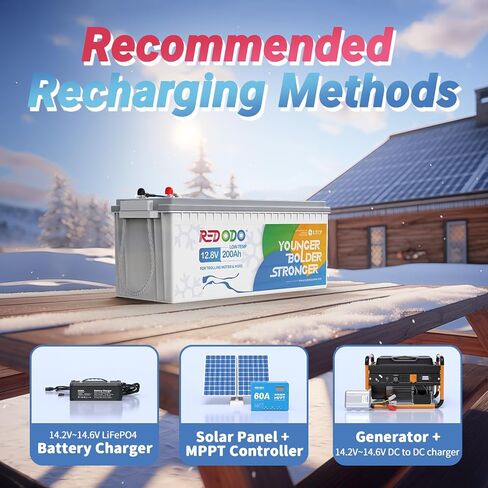Redodo 12v 165ah LifePo4 بطارية مع Bluetooth ، 165a BMS ، 2112WH ، مجموعة 31 بطارية ليثيوم مع 1.65x أطول ، مثالية للربع البحري ، البحرية ، الطاقة الشمسية in Saudi Arabia