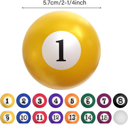 2.5cm/0.98inch Mini Billiard Balls Set 16Pcs Children Mini Pool Balls Small Billiard Balls for kid's Mini Pool Table Billiard Ball Indoor Table Game Toy for Kids, Adults in Saudi Arabia