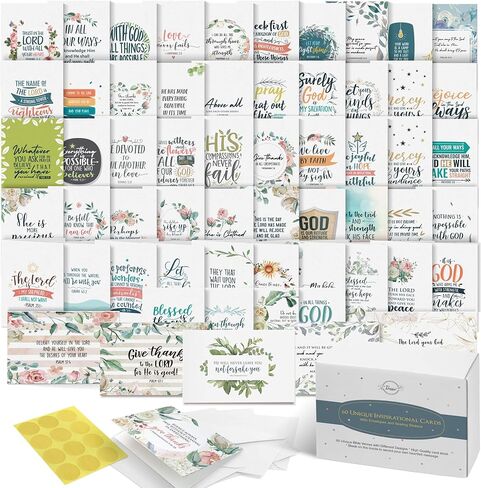 Dessie 60 Unique Large Greeting Cards Assortment with Envelopes and Seals.- Amazing Assorted Cards for All Occasions w/Greetings Inside, Card Organizer. in Kuwait