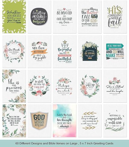 Dessie 60 Unique Large Greeting Cards Assortment with Envelopes and Seals.- Amazing Assorted Cards for All Occasions w/Greetings Inside, Card Organizer. in Kuwait