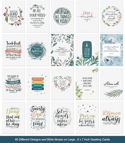 Dessie 60 Unique Large Greeting Cards Assortment with Envelopes and Seals.- Amazing Assorted Cards for All Occasions w/Greetings Inside, Card Organizer. in Kuwait