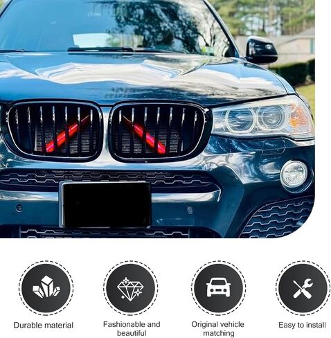 2 PCS Automotive Grille Inserts Decorative Strip, Waterproof and Durable Vehicle Front Grill Strip, Compatible with BMW 1 2 3 4 5 6 7 Series, X3 X4 X5 (Blue) in Saudi Arabia