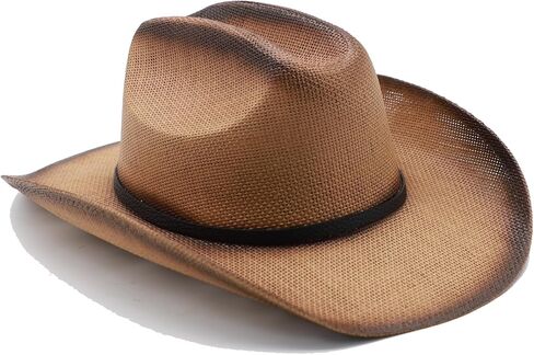 Straw Cowboy Hat for Men Cowgirl Hats Women Wide Brim Beach Sun Hat Western Summer Hats in Kuwait