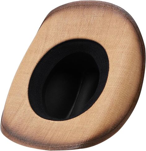 Straw Cowboy Hat for Men Cowgirl Hats Women Wide Brim Beach Sun Hat Western Summer Hats in Kuwait