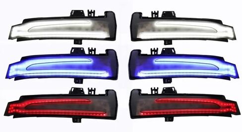 2PCS Dynamic LED Side Wing Mirrors Indicator Flowing Turn Signal Light Blinker Startup Breath Light Compatible for Benz W212 W204(Amber and White) in Saudi Arabia
