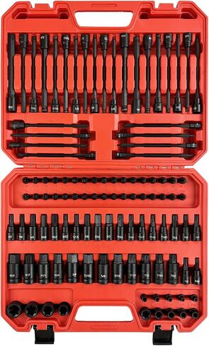 64 قطعة 1/4,3/8&1/2" مجموعة مقابس توركس رئيسية ومجموعة مقابس توركس خارجية، E4-E24، T6-T70، TT6-TT70، TP8-TP60، محولات، S2 وCr-V فولاذ in Kuwait